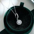 S925 Silver Pendant with 1-Carat Moissanite Necklace for Women-0-0