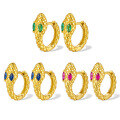 wholesale S925 silver earrings with gold-plated blue snake-shaped cubic zirconia studs, vintage high-end earrings for women,-0-0