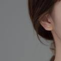 wholesale S925 Sterling Silver Mini Ear Piercing Single Diamond Small Student Earrings Women Simple Korean Style Ear Accessories M00815-0-1