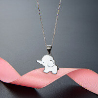 wholesale 925 Sterling Silver Amazon Bestseller Elephant Necklace for Women,Cartoon Enamel Lucky Elephant Pendant Animal Jewelry-Lucky Elephant Single Pendant - Without Chain 925 Silver