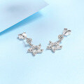 wholesale S925 Sterling Silver Korean Style TikTok Same Simple and Elegant Five-Point Star Pendant Earrings with Moissanite Wholesale-0-2