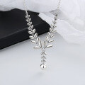 wholesale S925 Sterling Silver Vintage Mixed Small Sphere Wheat Spike Design Necklace, Artistic Chinese Style Versatile Collarbone Chain-0-3