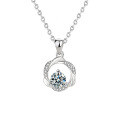 Sterling Silver Moissanite Moebius Pendant Necklace for Women-0-3
