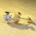 wholesale S925 Silver New 8*8mm Heart-Shaped High-Carbon Diamond Stud Earrings, Fashion Minimalist Women'sCross-Border Style-0-1