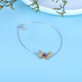 wholesale 925 Silver Designer Elegant and Unique Gemstone Bracelet Butterfly Shape High-End Natural Amethyst Bracelet-0-2