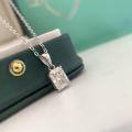 wholesale S925 Sterling Silver Moissanite Necklace for Women, Minimalist Baguette Design Pendant Collarbone Chain, Aloof and Unique Style-0-1