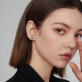925 Sterling Silver D Color Moissanite Snowflake Hexagonal Star Earrings-0-0