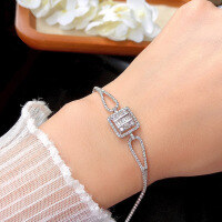 wholesale S925 Sterling Silver Red Elk New Full-body Simple and Versatile Everyday Women's Bracelet Fashion Minimalist Luxury Style-BS0242-Platinum 925 Silver