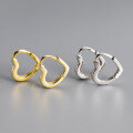 wholesale S925 Sterling Silver Hollow-Out Heart Ear Clasp Korean Version Small Fresh Heart-Shaped Temperament Summer Ear Accessories M00243-0-0