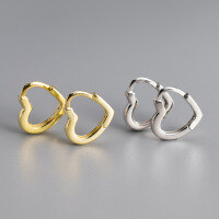 wholesale S925 Sterling Silver Hollow-Out Heart Ear Clasp Korean Version Small Fresh Heart-Shaped Temperament Summer Ear Accessories M00243-S925 silver pair silver 925 silver