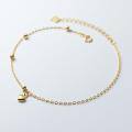 wholesale S925 Sterling Silver Gold-Plated Heart Ballpoint Ankle Chain, High-End Ankle Jewelry for Women, S6397-0-0