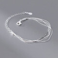 wholesale 925 Sterling Silver Silk Textured Multi-Layer Stackable Bamboo Chain Bracelet Simple Ins Style Hand Jewelry S7020-0-3