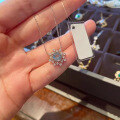 wholesale Metal material, cross-border hot-selling dandelion aquamarine necklace for women, lightweight luxury snowflake blue zircon,-0-3