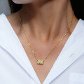 14K Gold-Plated S925 Silver Pendant with 1-Carat Moissanite Necklace-0-2