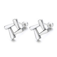wholesale S925 Sterling Silver Geometric Rotating Stud Earrings New Trendy Summer Petite Design Stylish Elegant Earrings-032FR/approx. 1.63g/pair>925 silver