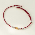 wholesale S925 Silver Fresh and Sweet Ins-Style Niche Design Exquisite Coin Coiled Red Rope Bracelet S7738-0-0