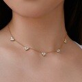wholesale S925 Sterling Silver Cross-Border New Women's Necklace, Exquisite Connected Heart Design, Small and Minimalist, Luxurious High-End Sense Choker for Women-0-3