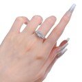 wholesale S925 Sterling Silver 5*7mm Zircon 1 Carat Oval High-End Luxe Setting Ring for Women-0-4