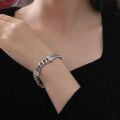 wholesale Metal Material, Shipei Jewelry Rectangular Beveled 6*8 White 3ct High Carbon Diamond Cuban Chain Width 9mm European and American Super Sparkle Bracelet 17cm-0-2