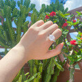 S925 Sterling Silver Geometric Rectangle Zircon Ring, Final Sale with Free Shipping-0-1