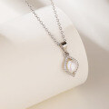 wholesale S925 Sterling Silver New Style Simple Women's Pendant Necklace with Freshwater Pearls Wholesale-0-2