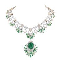 wholesale 925 Silver Gold-Plated High Carbon Diamond 131ct Cushion Muzo Green Tsavorite King's Garden Luxury Dinner Necklace-Muzo Green 925 Silver