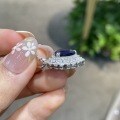 S925 Silver 4ct Lab-Grown Sapphire Heart 10mm Necklace-0-1
