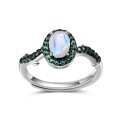 wholesale S925 Silver Adjustable Open Ring with Natural Amethyst Gemstone, Designer Style Thorn Flower Bud-0-8