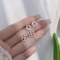 wholesale S925 Sterling Silver Five-Pointed Star Ear Studs, Small and Exquisite, Light Luxury, Ear Piercing Friendly, Clover Earrings, Direct from Manufacturer-0-1