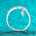 S925 Sterling Silver Full Moissanite Ring, Women's Minimalist Luxury Gift-0-1