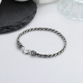 wholesale S925 Sterling Silver Twisted Braided Handwoven Thai Silver Bracelet, Retro Minimalist Versatile Hand Jewelry Unisex Gift-0-0