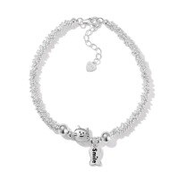 wholesale 925 Sterling Silver Hot Selling on Xiaohongshu Cute Cartoon Cat Pattern Design Silver Chain Bracelet Exquisite and Sweet for Women-DY150430-SS-NA 925 Silver