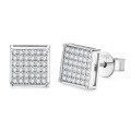 S925 Sterling Silver Square Stud Earrings with Moissanite-0-11