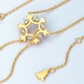 wholesale S925 Sterling Silver Korean New Fashion Minimalist Geometric Snowflake Pendant Necklace for Women, Student Christmas Gift-0-1