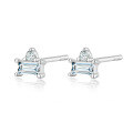 wholesale S925 Sterling Silver with Zirconia Geometric Stud Earrings, Exquisite and Compact, Fashionably Simple for Everyday Versatility-0-10