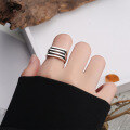 wholesale Sterling Silver S925 Multi-layer Stackable Open Ring Minimalist Ins for Women-0-3