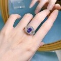 wholesale 925 Silver New ZHUO ZHI FAN Jewelry Imported Tanzanite 6*9mm Oval Ice Flower Cut High-Carbon Diamond Sweet in-0-2