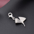 wholesale Metal S925 Silver DIY Accessories Ginkgo Leaf Pendant Unisex Three Lives Fortunate Cross-border New Jewelry Accessories-0-0
