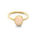 wholesale 18K Gold Simple Oval Natural Opal Ring for Women, Elegant and Niche Direct from Yili Jewelry Source Factory-0-4