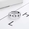 wholesale Metal Material: S925 Sterling Silver Unisex Couple Rings Heart Sutra Trendy Personalized Adjustable Open Ring Retro Thai Silver Six Mantra-0-2