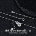 925 Sterling Silver Lucky Gourd Necklace with Moissanite and Tassel-0-0