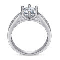 wholesale S925 Sterling Silver Cross-Border Super Sparkling Zircon Crown Six-Prong Women's Ring, European and American Fashion Proposal Engagement Wedding Jewelry-0-2