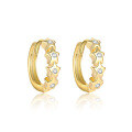 wholesale S925 Sterling Silver Geometric Square Earrings With Star-shaped Zircon, Fashionable And Light Luxury,。-0-12