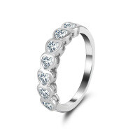 wholesale S925 Sterling Silver Ring, Luxury Extra Sparkling Zircon Rings, Oval Zircon Wedding Ring-Platinum, 2g>6