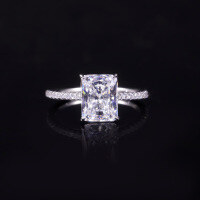 wholesale S925 Sterling Silver 3-Carat Cross-Border Best-Selling Engagement Ring with Large Center Stone, Set with Moissanite and Includes Certificate-3-carat moissanite ring  US size 8 (domestic size 17)