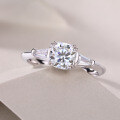 925 Silver Cross-Border Cushion Cut Moissanite Ring-0-2