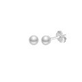 wholesale S925 Sterling Silver Cloud-Pull Earrings with Simple Design Near-Round 3-6mm Freshwater Pearls, Korean Style Manufacturer-0-5