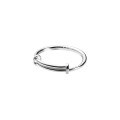 wholesale 999 Silver Minimalist Smooth Adjustable Open Ring for Women R00710-0-4