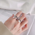 wholesale S925 Sterling Silver Woven Letter Pendant Charm Tassel Chain Ring Trendy Niche-0-1