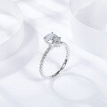 wholesale 18k Gold Plated Silver 6*9mm Pear Shape Full Moissanite Ring-0-2